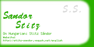 sandor stitz business card